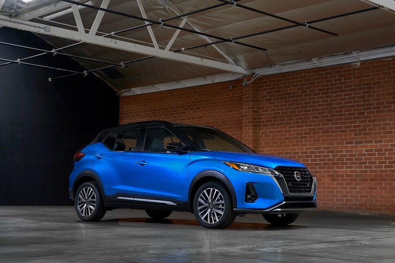Exterior view of a Nissan vehicle
