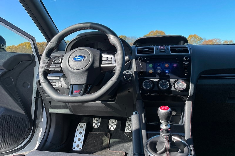 Interior view of the 2020 Subaru WRX STI Series White