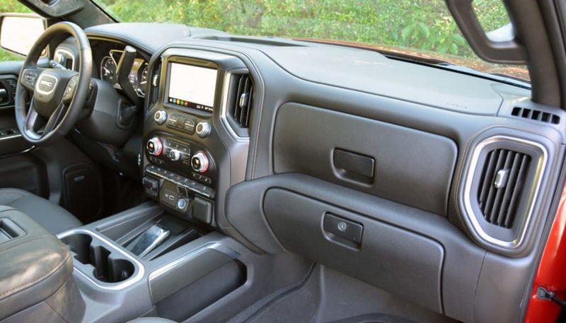 The exterior of the Sierra AT4 might be rugged outside, but the inside is all about luxury.