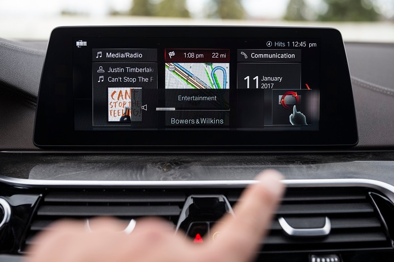 View of a vehicle touch screen