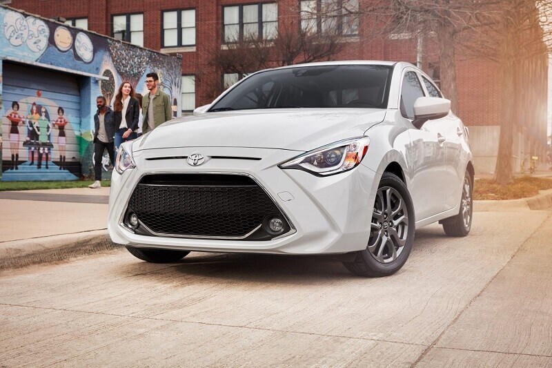 The button-cute Yaris sips fuel and comes with Apple CarPlay and Android Auto standard.