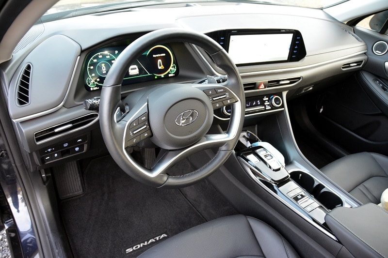 Interior view of the Hyundai Sonata Hybrid