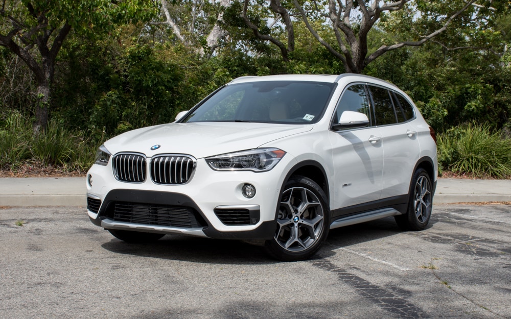 Exterior view of a white BMW SUV