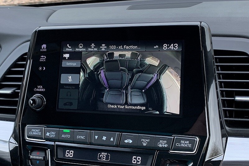 View of the safety features of the 2021 Honda Odyssey Elite