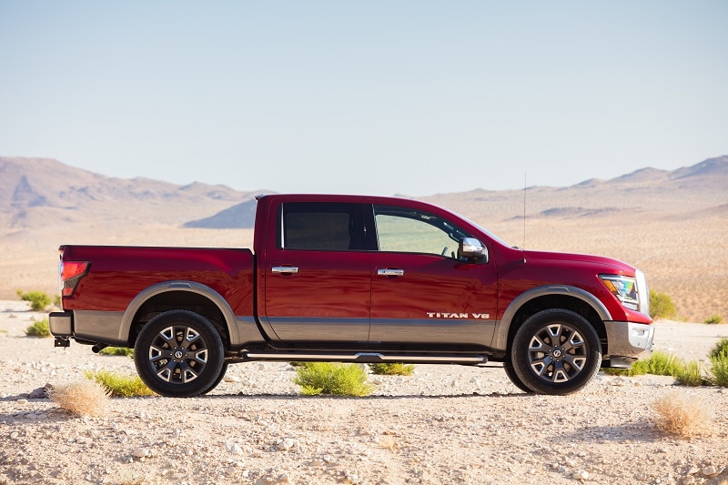 The 2020 Nissan Titan features the Nissan Safety Shield 360 Exterior view of the 2020 Nissan Titan