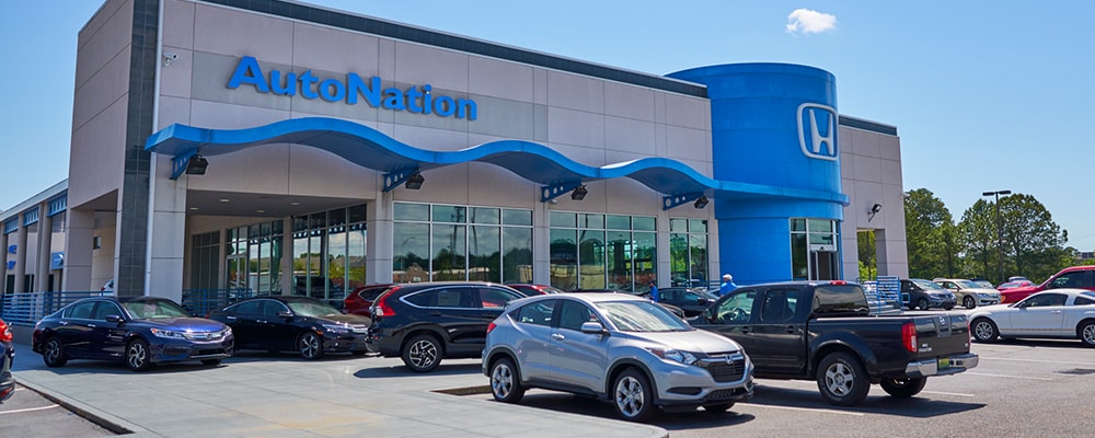 Exterior view of AutoNation Honda at Bel Air Mall serving Mobile