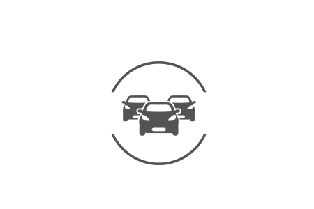 Icon of a group of vehicles in a silhouette