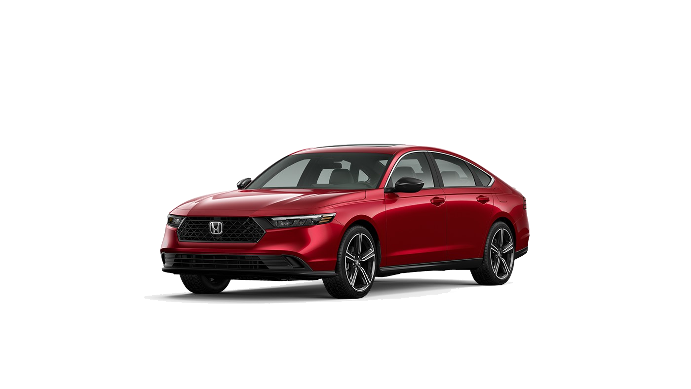 Learn about the key features of the 2025 Honda Accord Sport Hybrid 2025 Honda Accord Sport Hybrid in Radiant Red Metallic