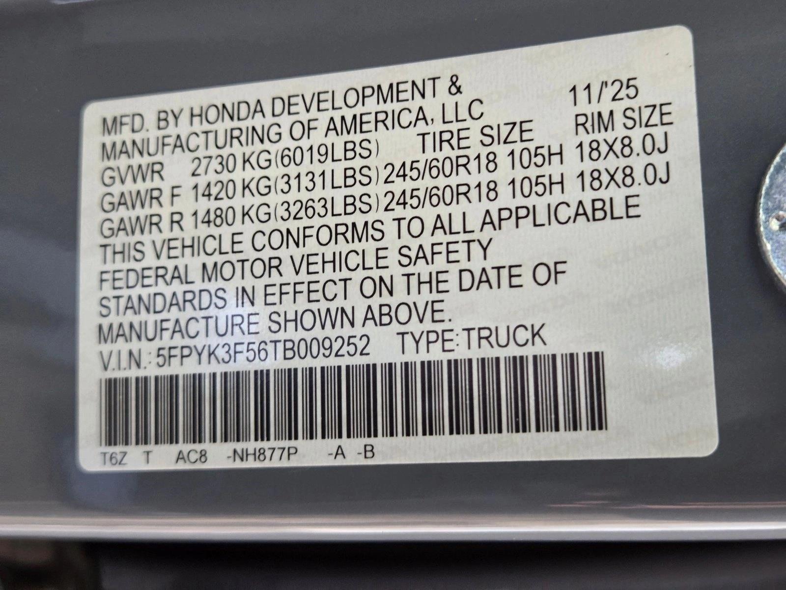 2026 Honda Ridgeline RTL - Photo 17