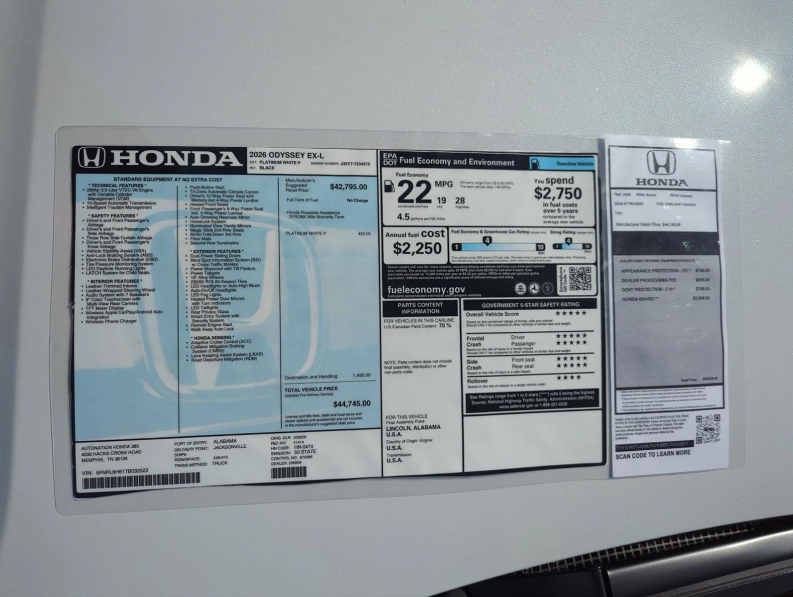 2026 Honda Odyssey EX-L - Photo 20