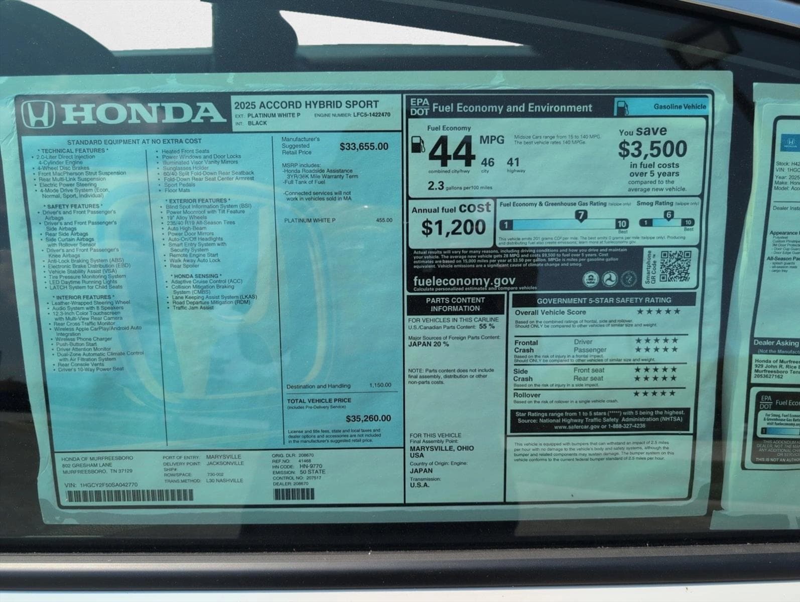 2025 Honda Accord Hybrid Sport - Photo 20