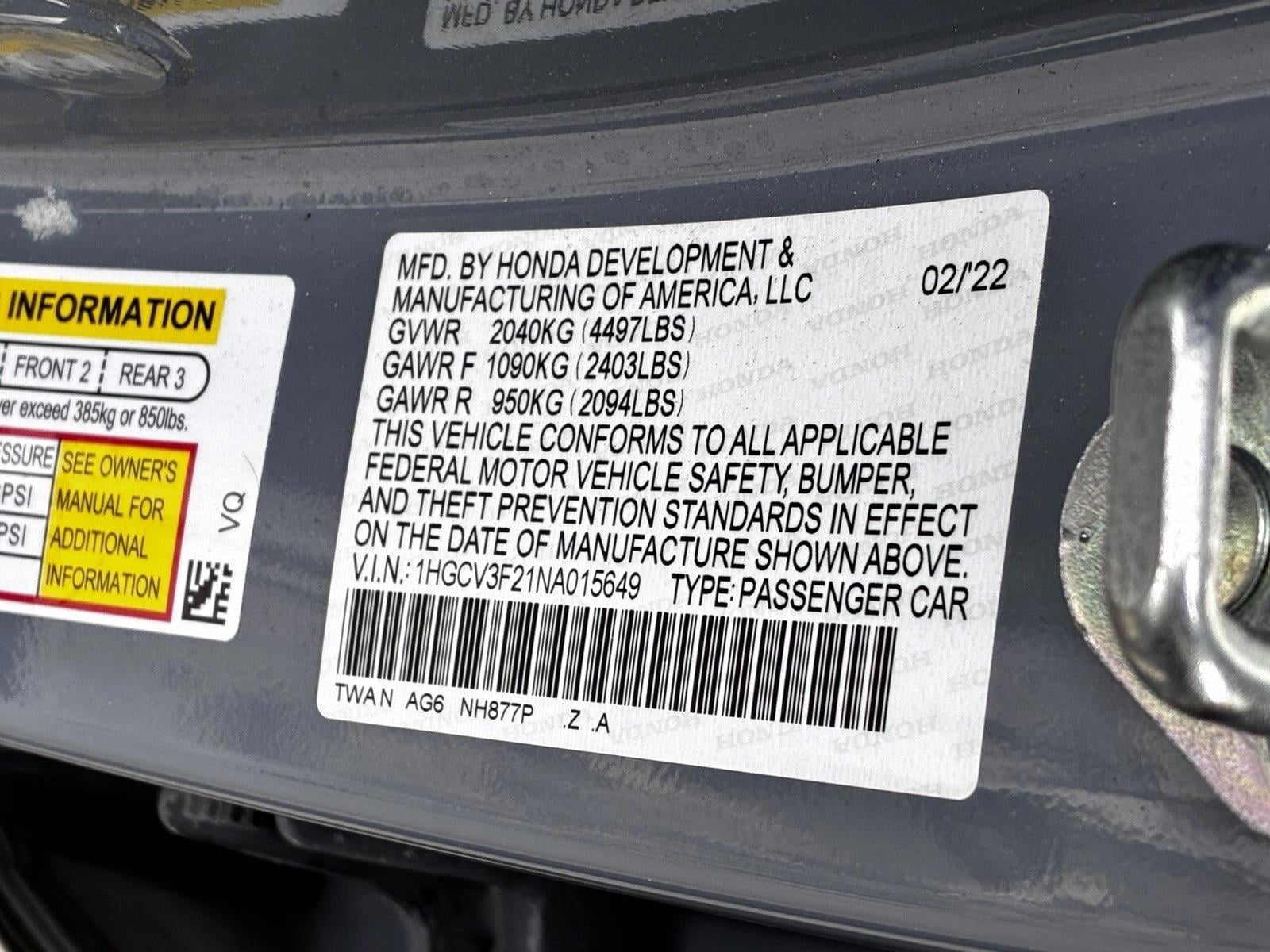 2022 HONDA ACCORD - Image 15