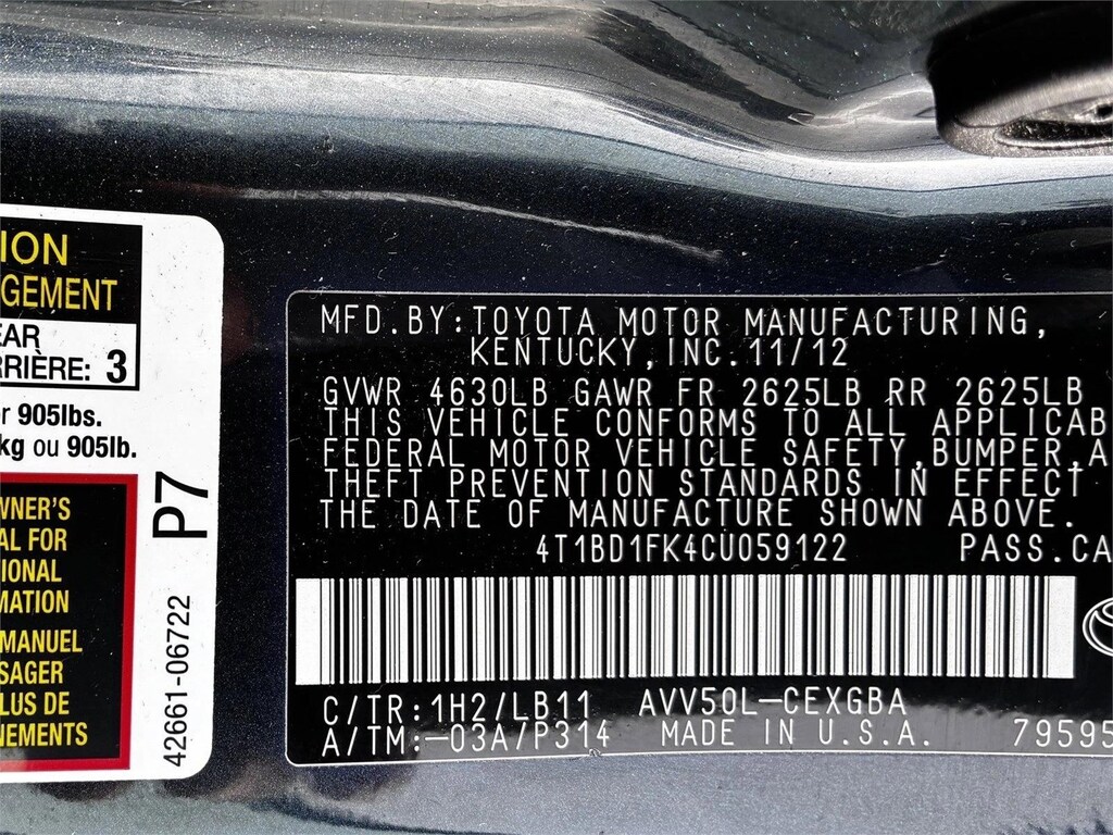 Used 2012 Toyota Camry Hybrid XLE Sedan