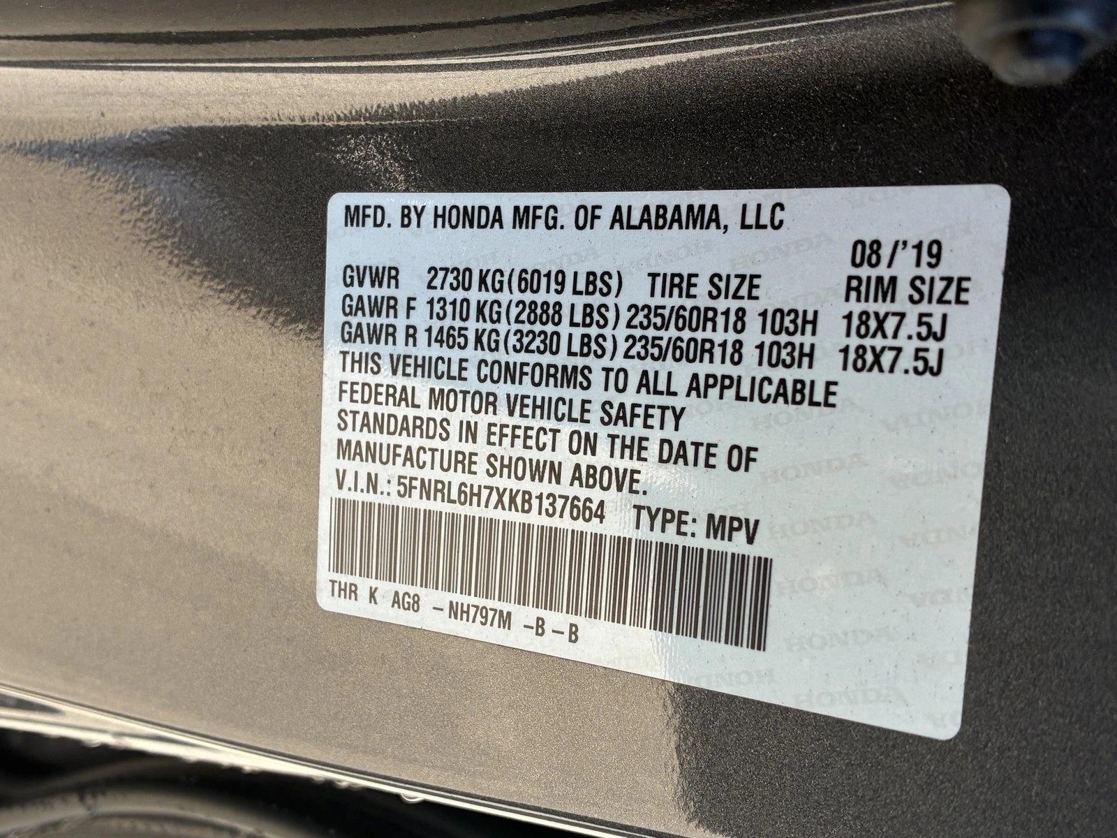 2019 HONDA ODYSSEY - Image 15