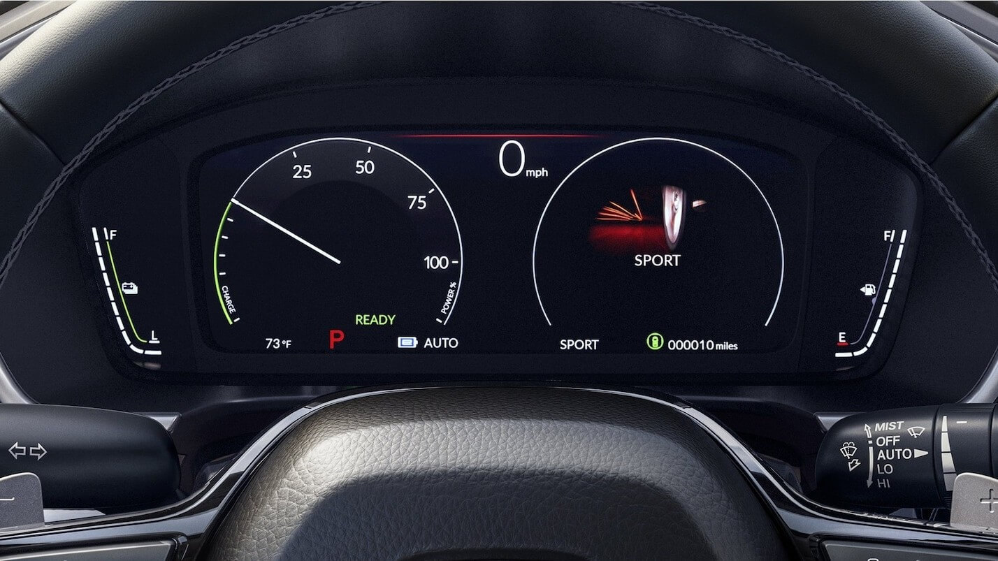 Interior shot of the digital information display of the Honda CR-V