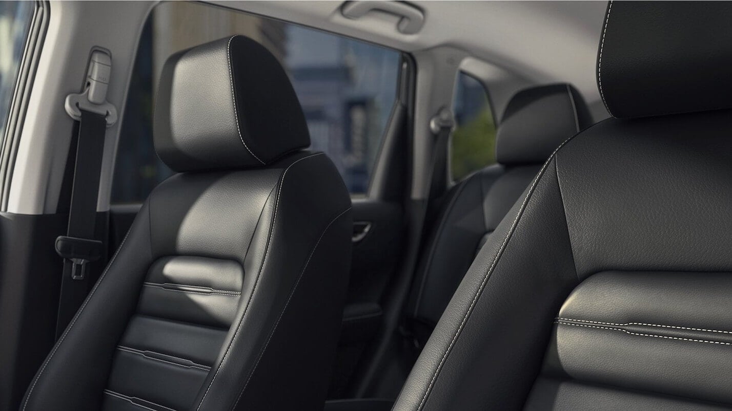 Interior shot of the front row seats of the Honda CR-V
