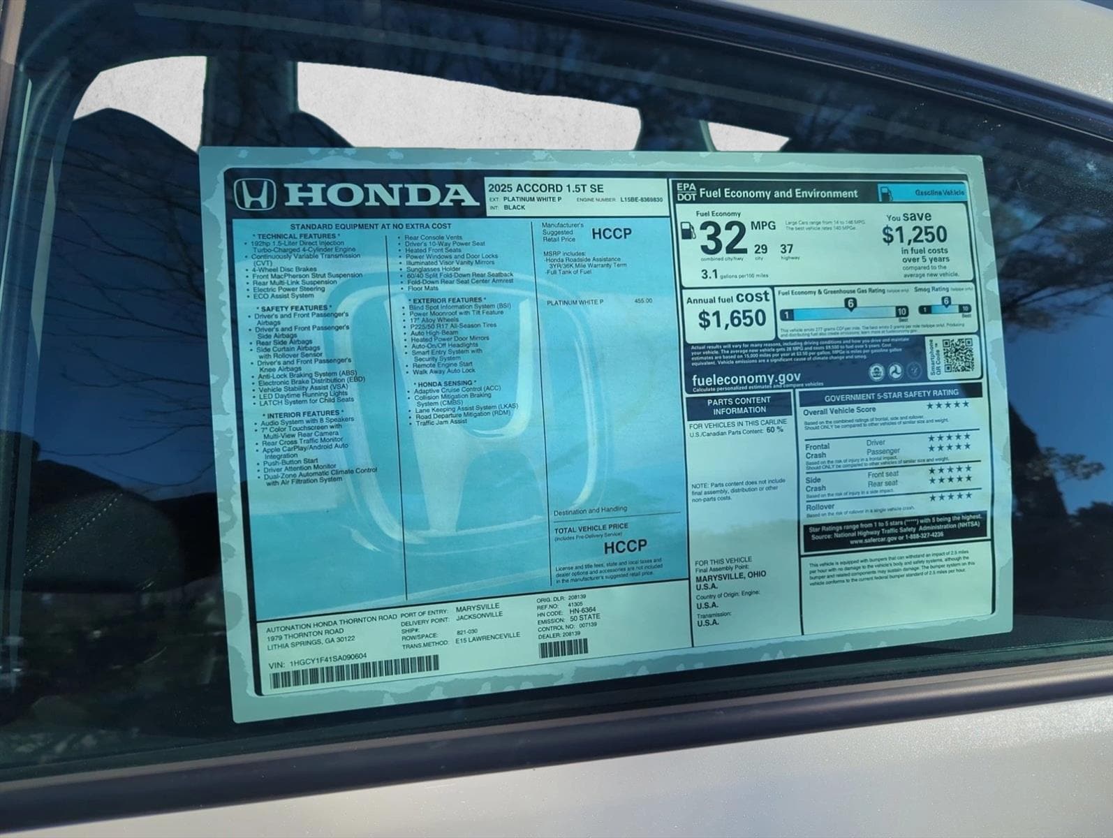 2025 Honda Accord SE - Photo 21
