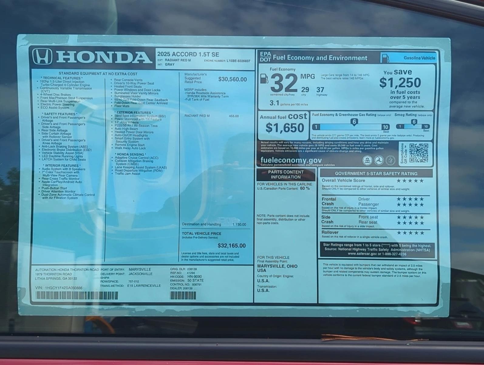 2025 Honda Accord SE - Photo 22