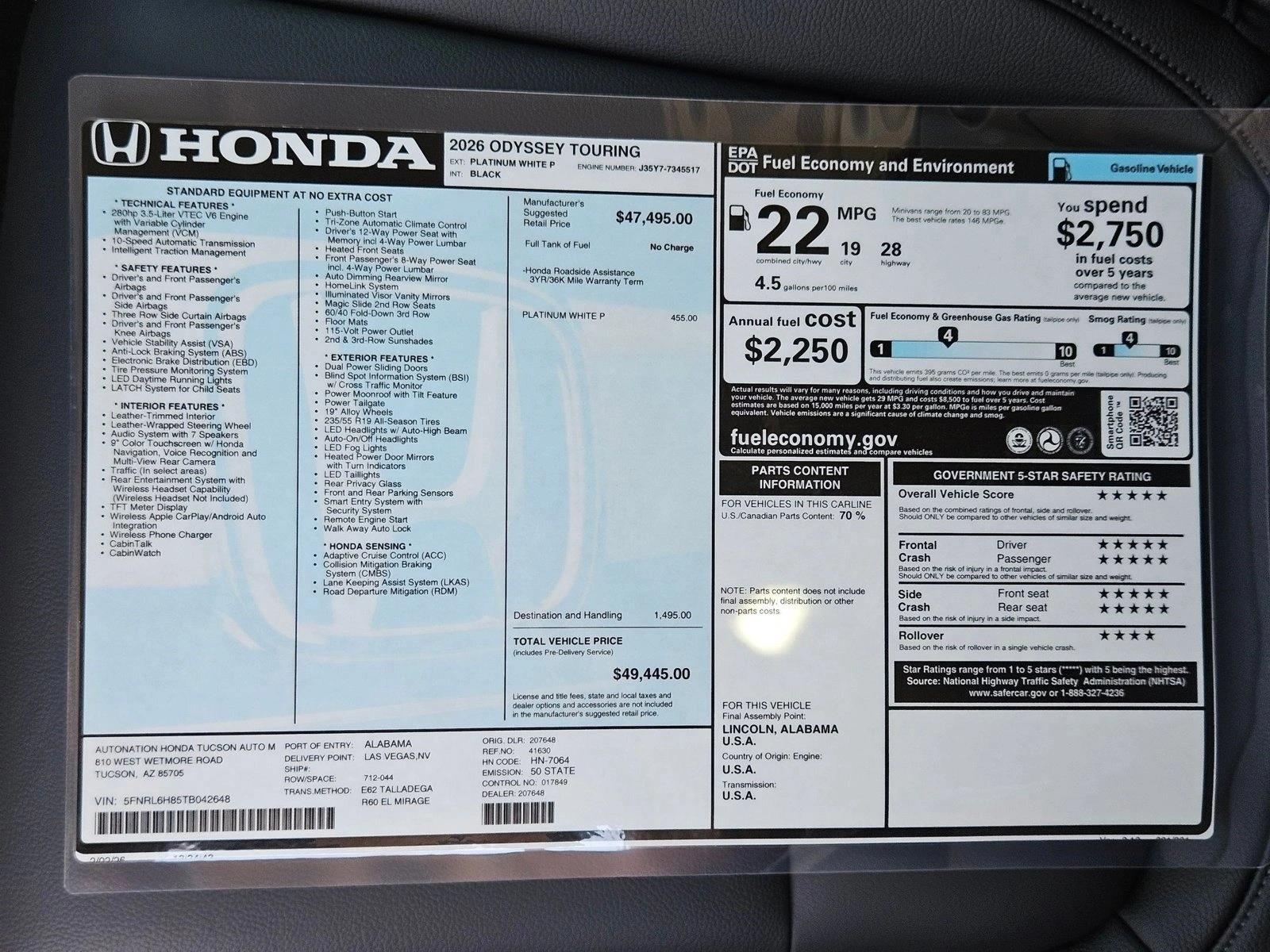 2026 Honda Odyssey Touring - Photo 18