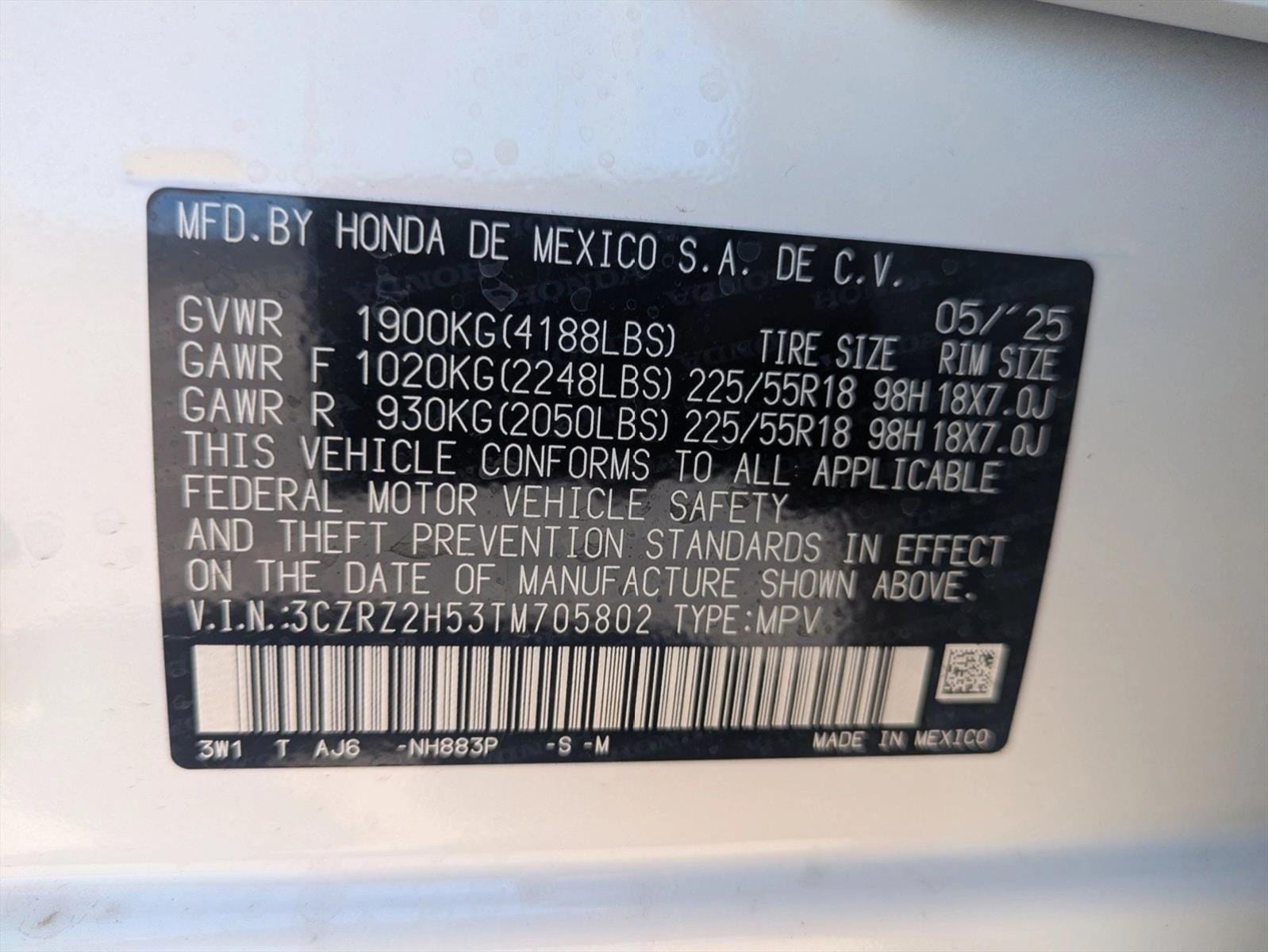 New 2026 Honda HR-V For Sale SUV Platinum White Pearl | Chandler