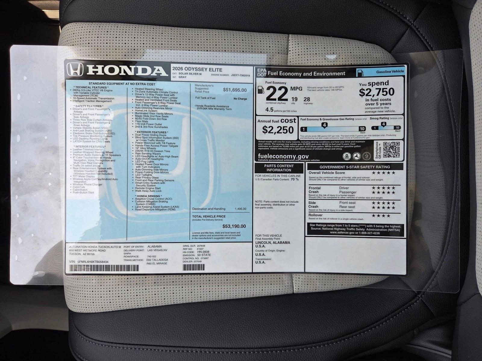 2026 Honda Odyssey Elite - Photo 18