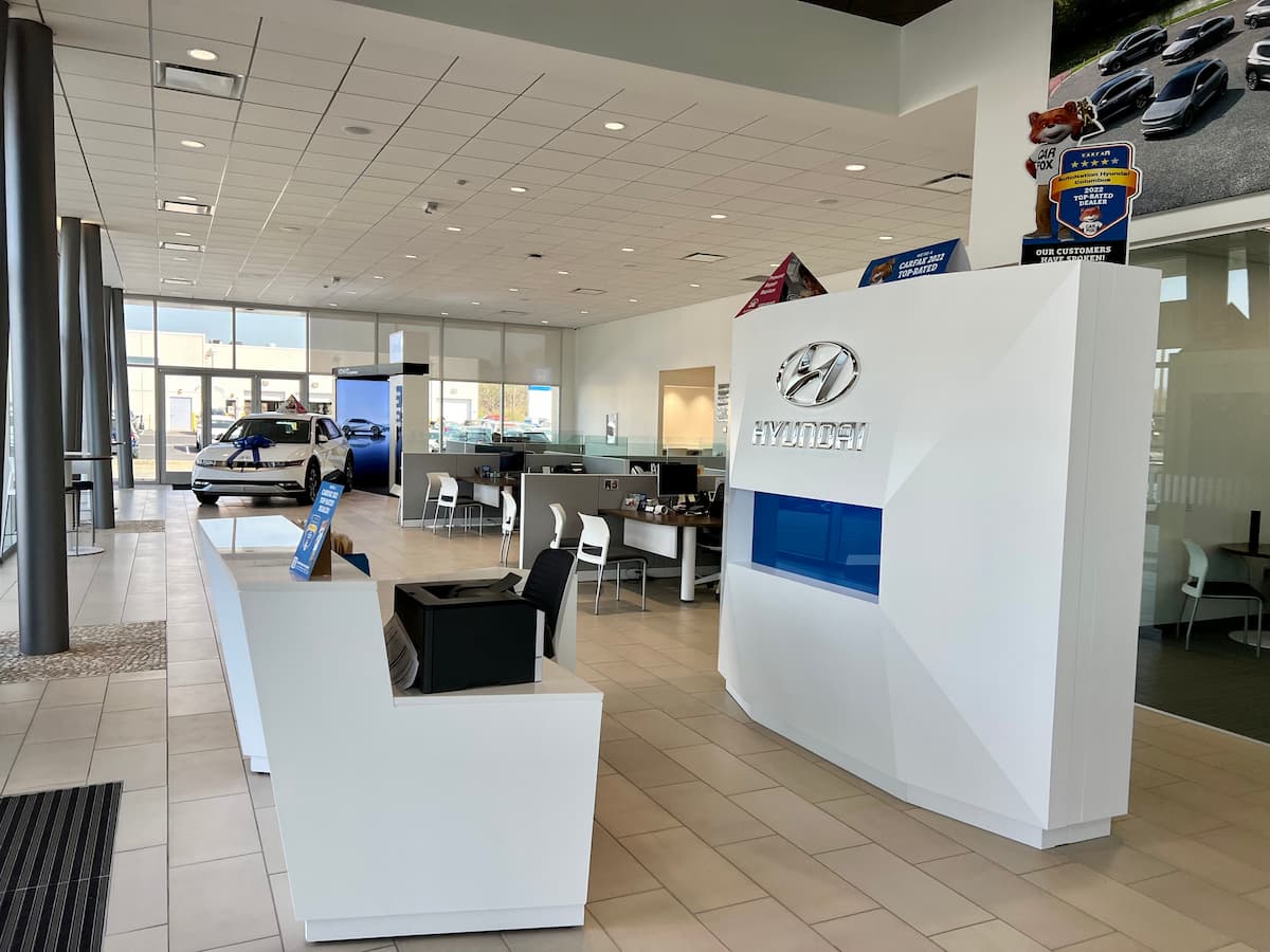 Newly remodeled AutoNation Hyundai Columbus showroom