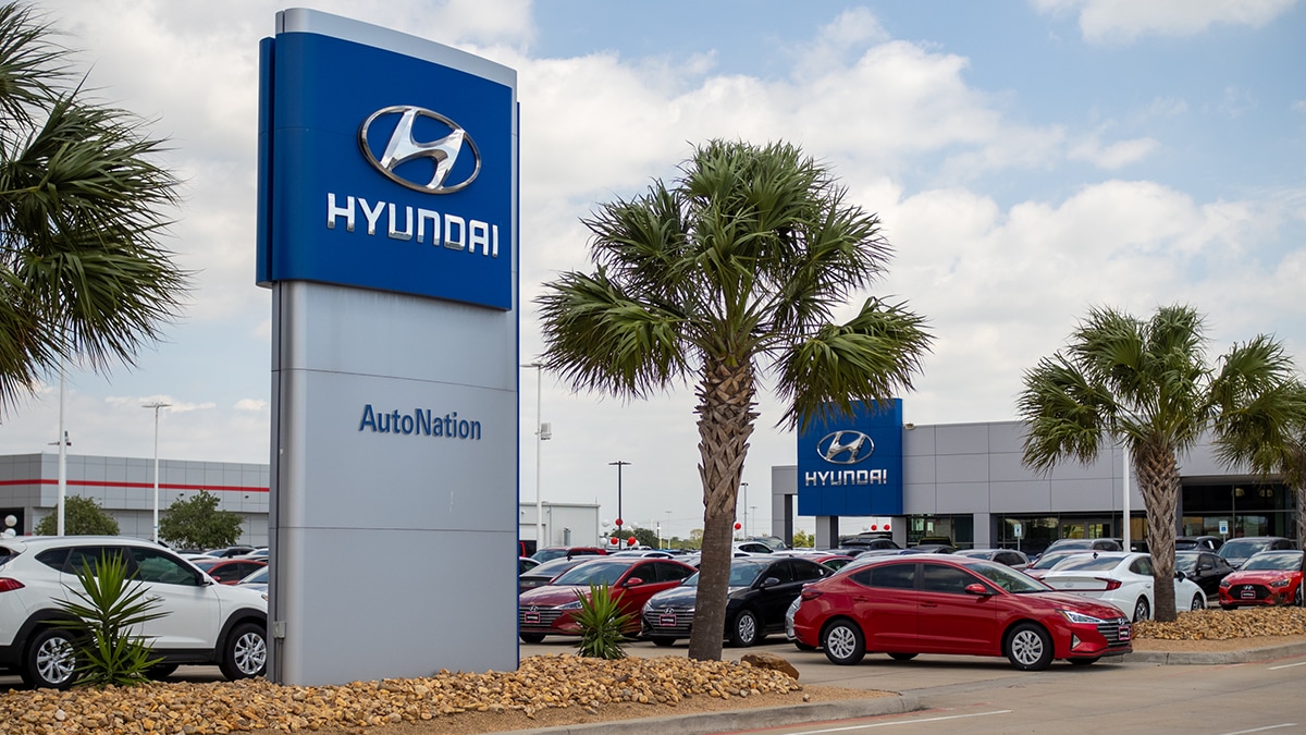 Exterior view of AutoNation Hyundai Corpus Christi, a Hyundai dealer near Harlingen