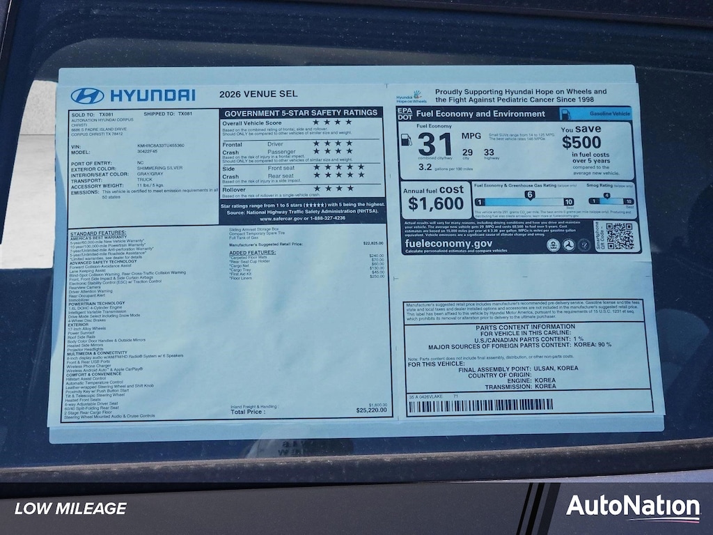 Used 2026 Hyundai Venue SEL Sport Utility