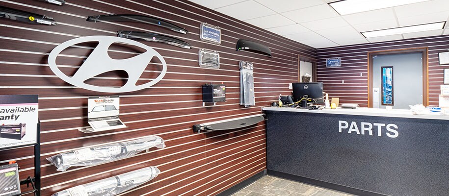 Interior view of Parts Center counter at AutoNation Hyundai North Richland Hills