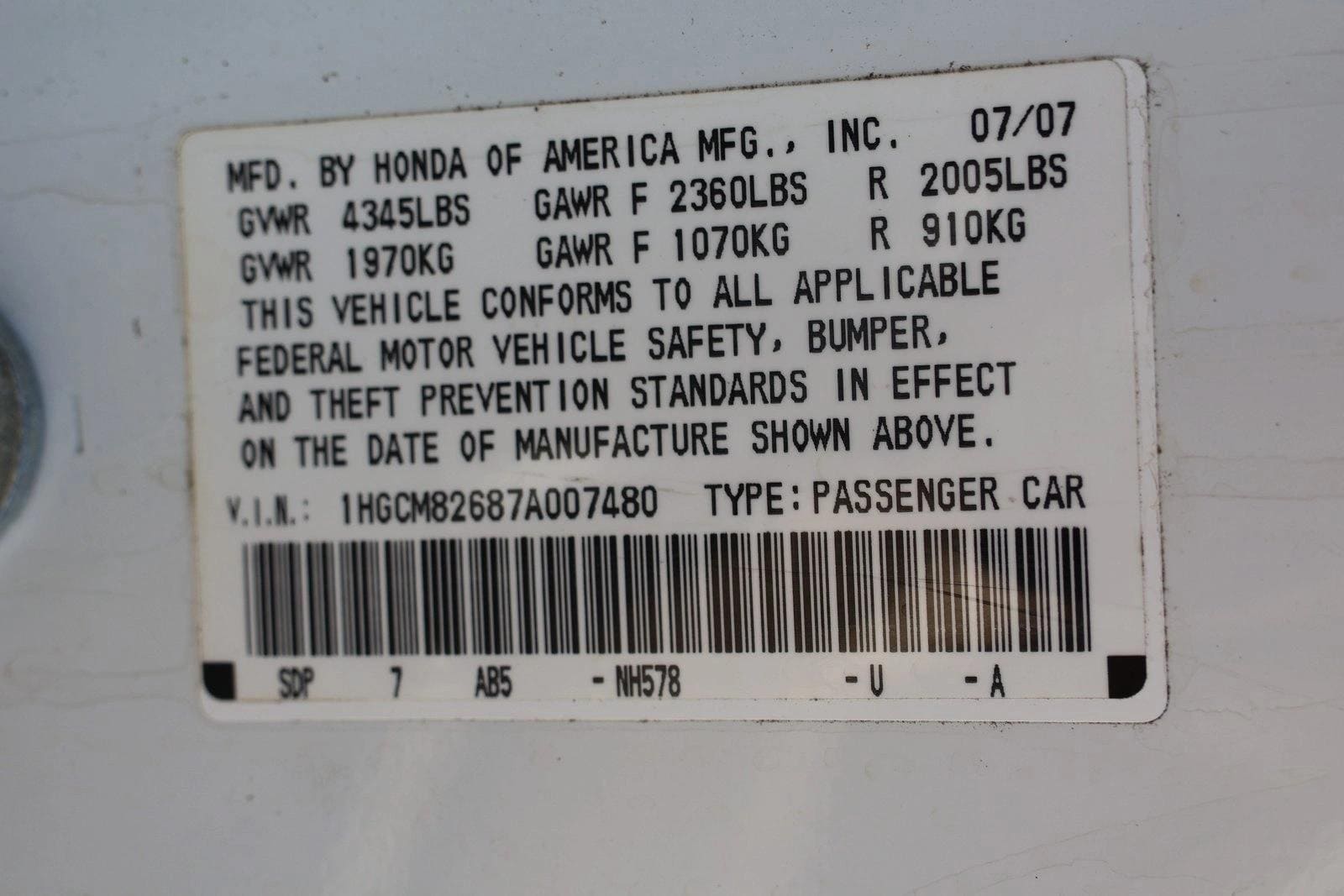 2007 Honda Accord 3.0 EX - Photo 16