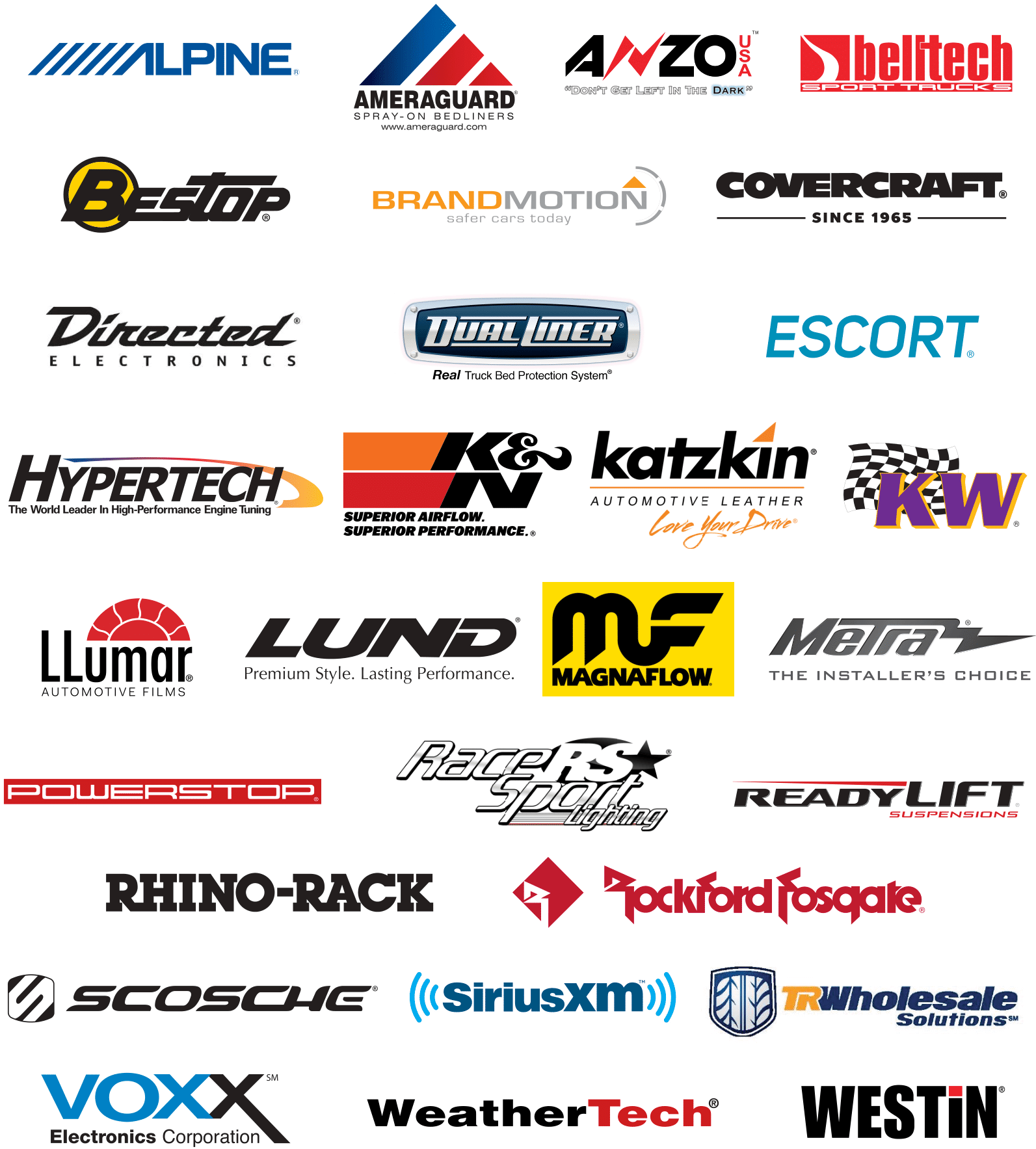 AutoGear partner logos