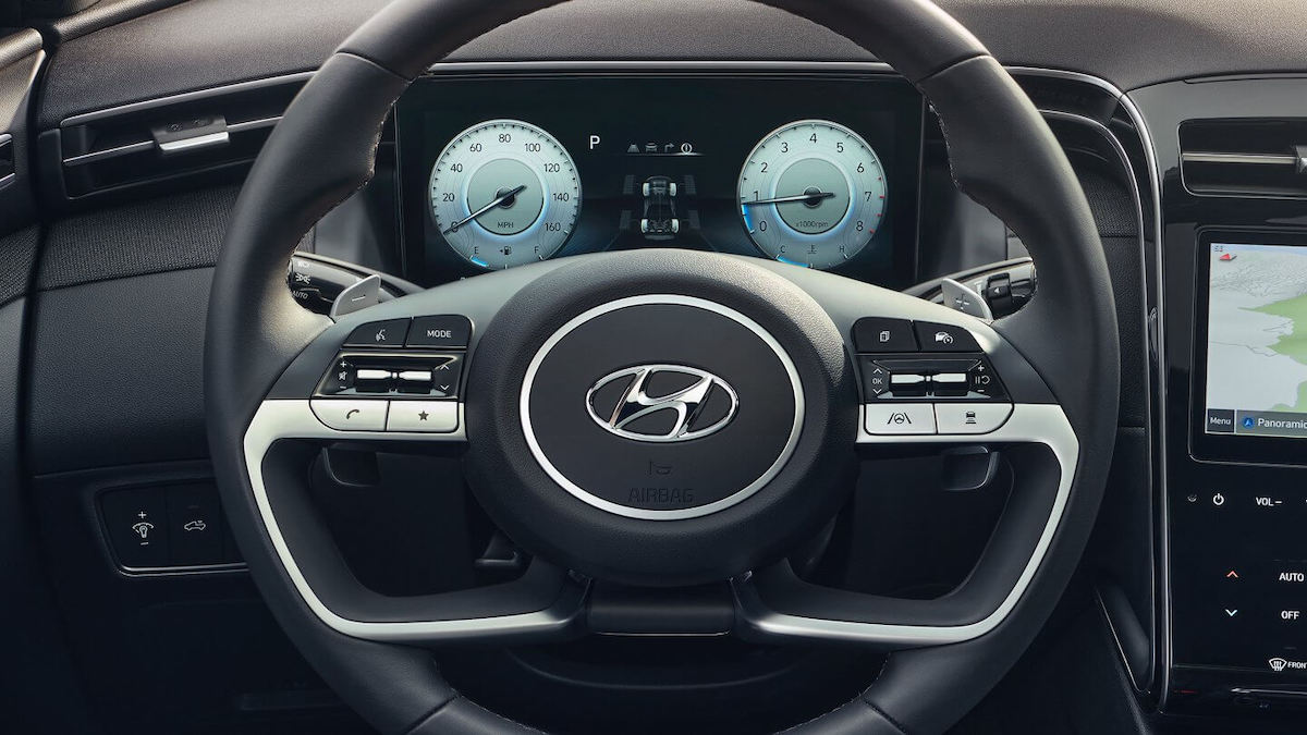2022 Hyundai Santa Cruz with available 10.25-inch digital gauge cluster