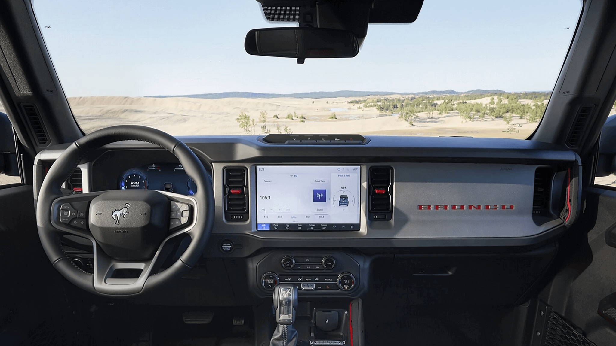 Interior shot of the Ford Bronco