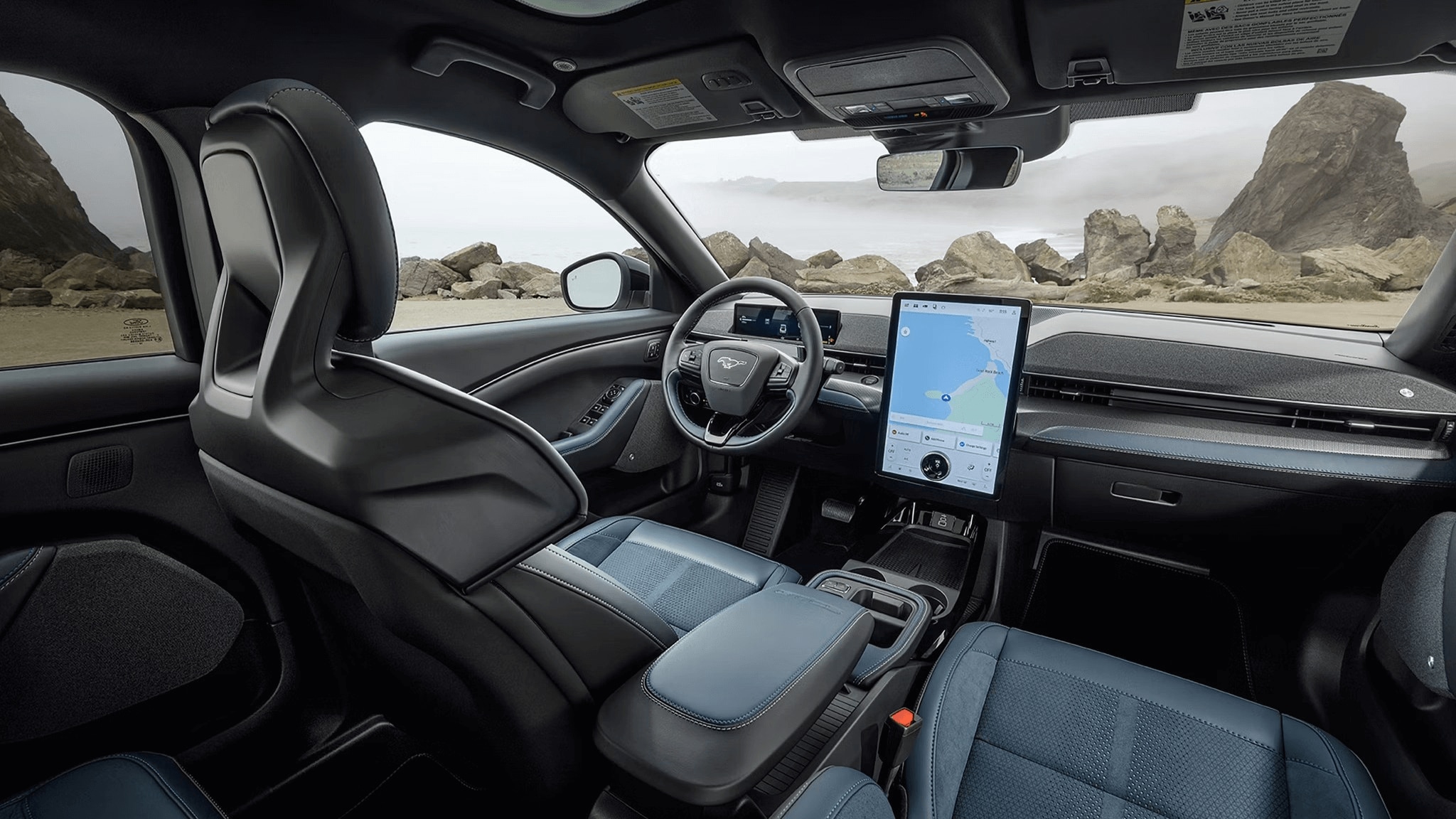 Interior shot of the Ford Mustang Mach-E