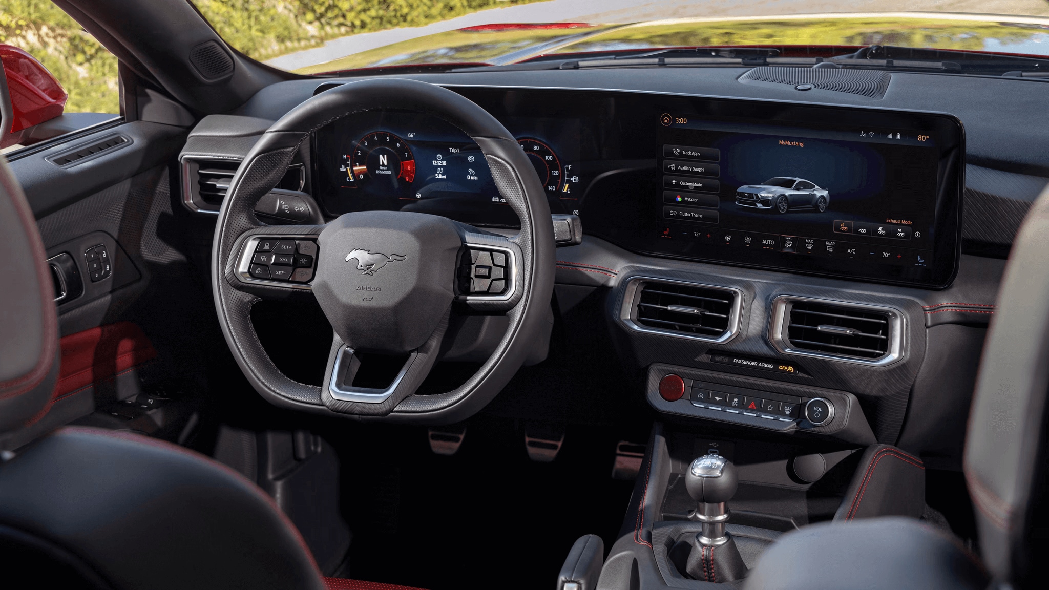 Interior shot of the Ford Mustang