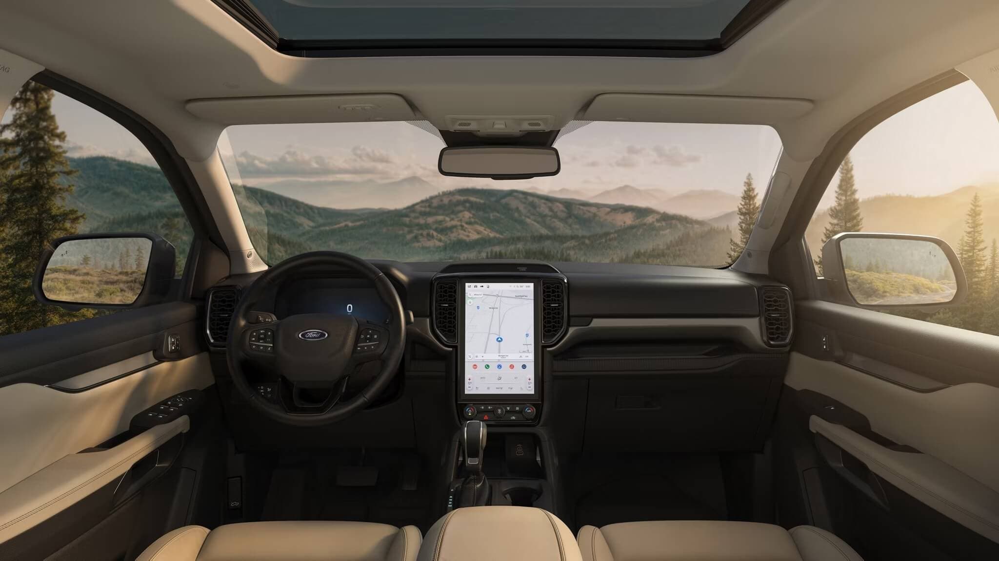 Interior shot of the Ford Ranger