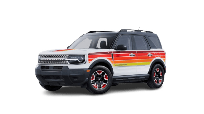 Ford Bronco Sport in Oxford White with Free Wheeling graphics package