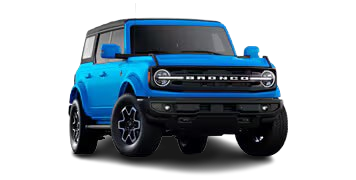 A Ford Bronco Outer banks in the color blue