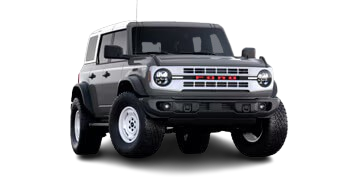 A Ford Bronco Heritage Edition in the color oxford white