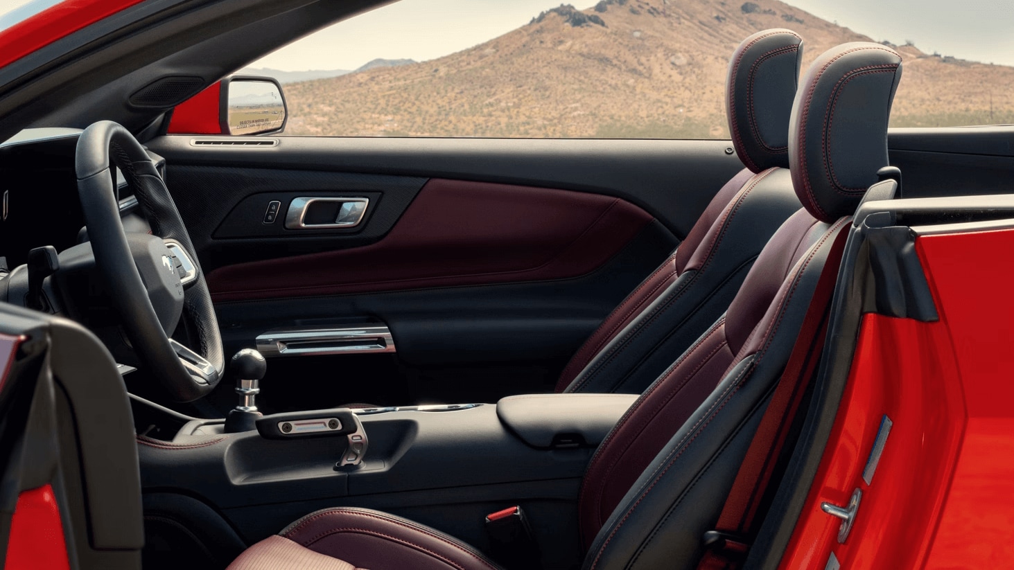 Interior shot of the Ford Mustang