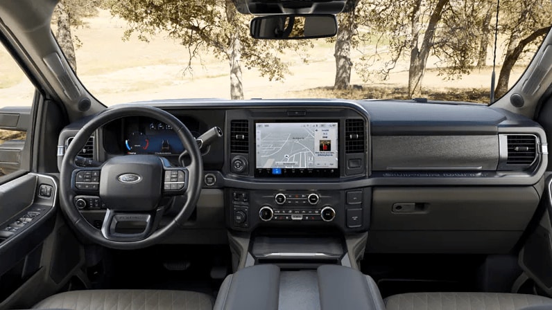 Interior shot of the Ford Super Duty F-350