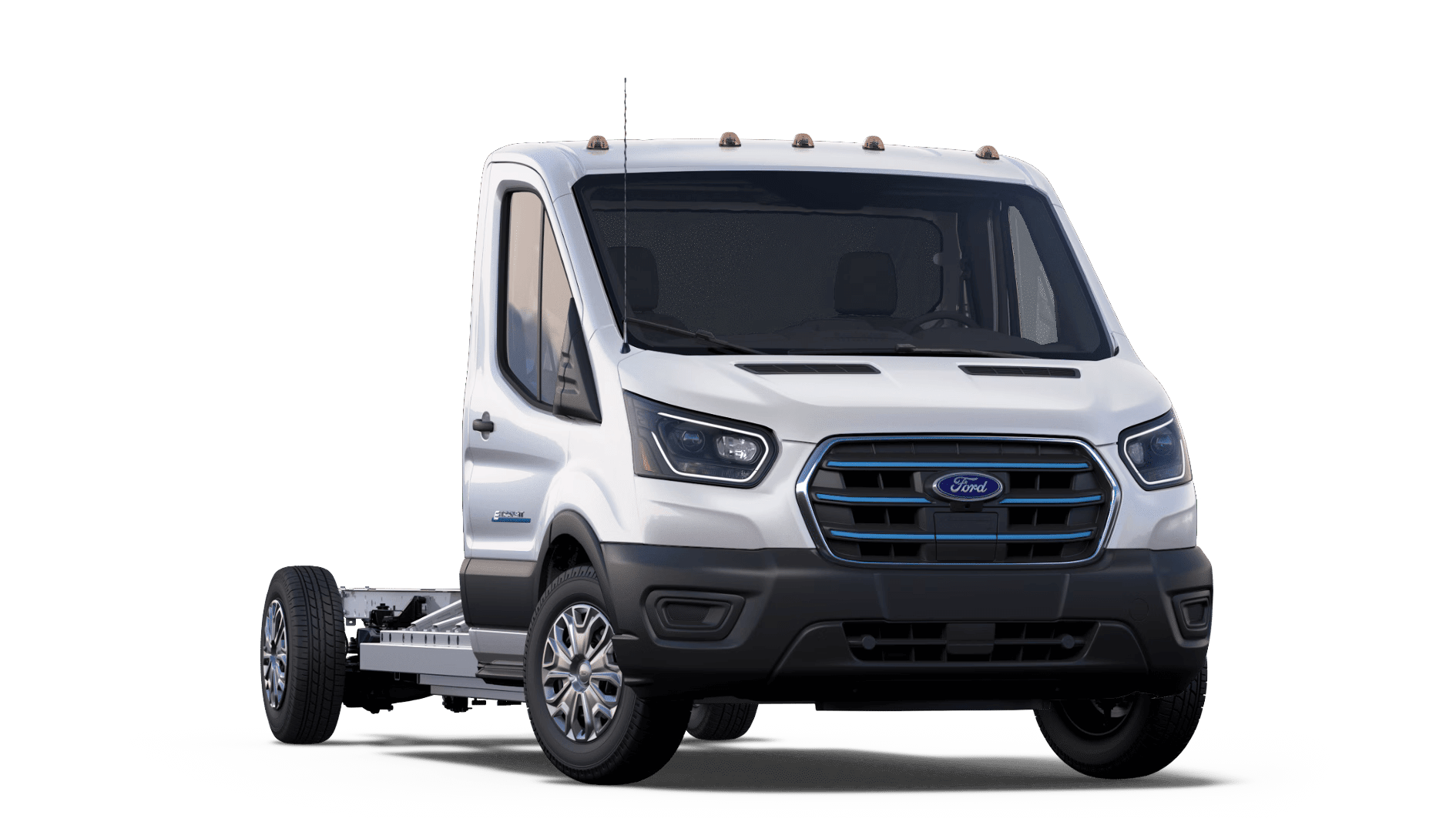 Rendered image of the Ford E-Transit Chassis Cab