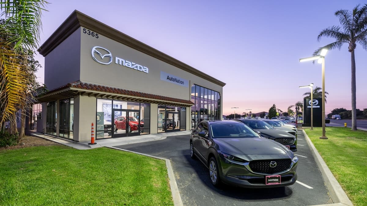 Exterior view of AutoNation Mazda Carlsbad, a Mazda dealer near Escondido