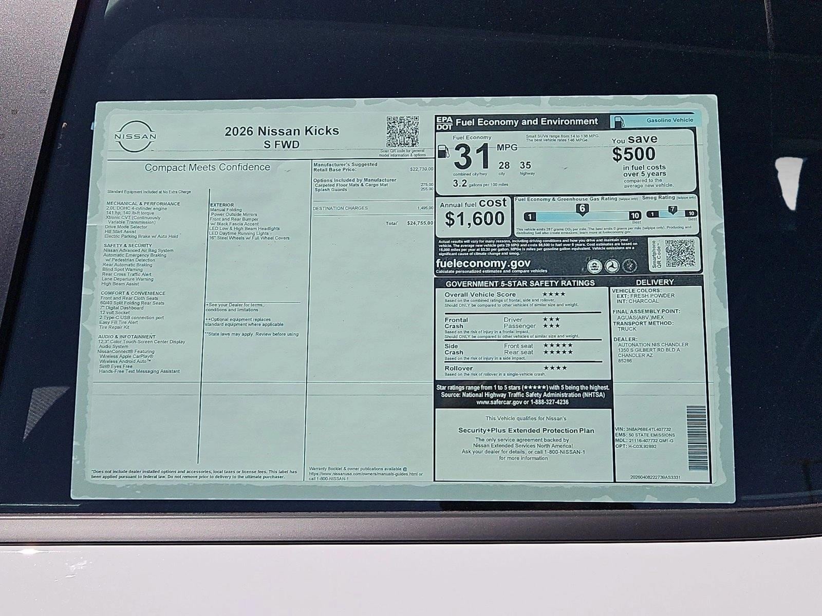 2026 Nissan KICKS S - Photo 16