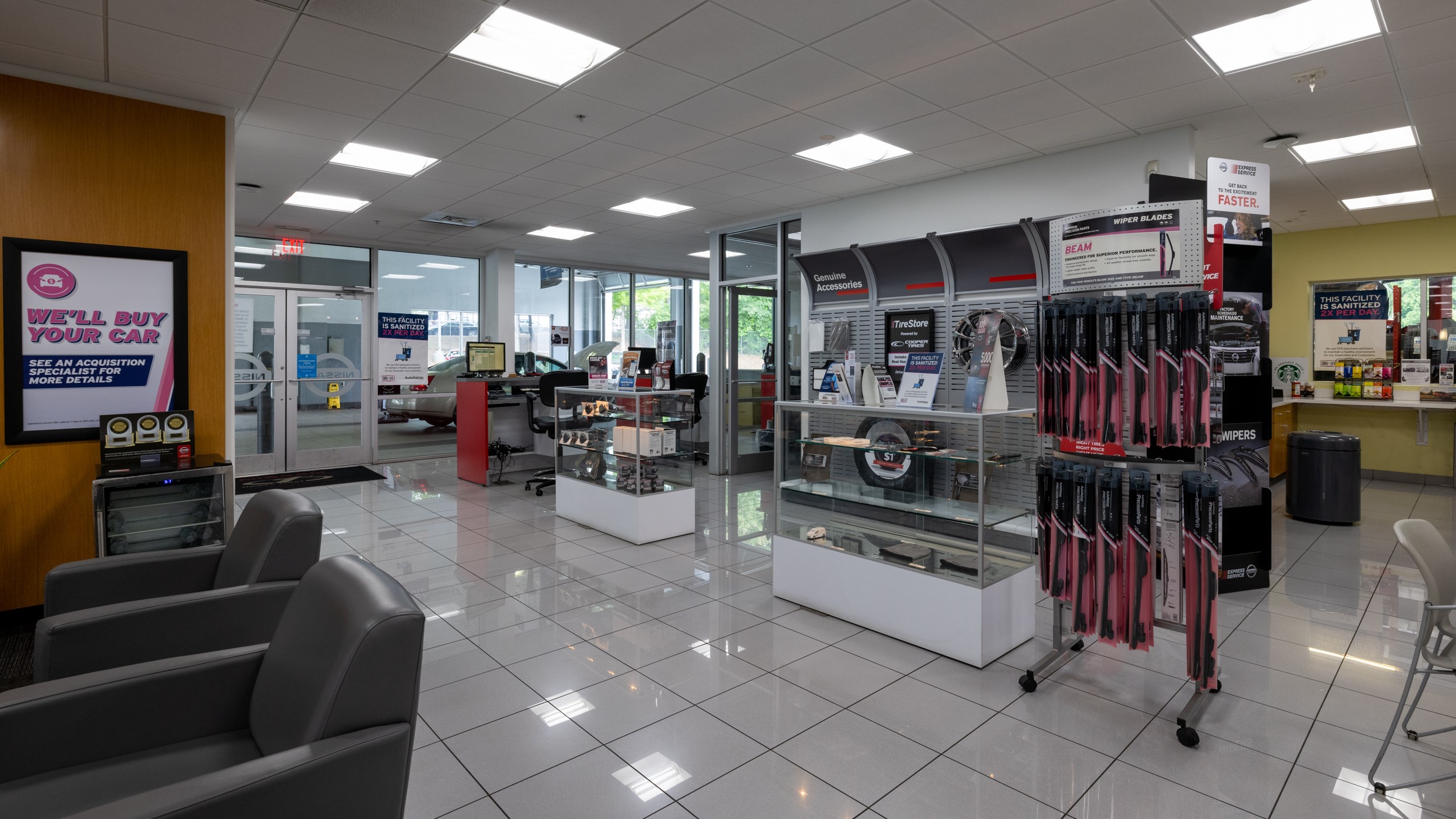 Interior view of AutoNation Nissan Marietta during the day