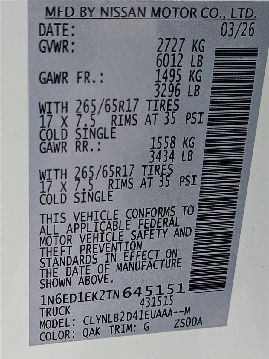 2026 Nissan Frontier SV - Photo 17