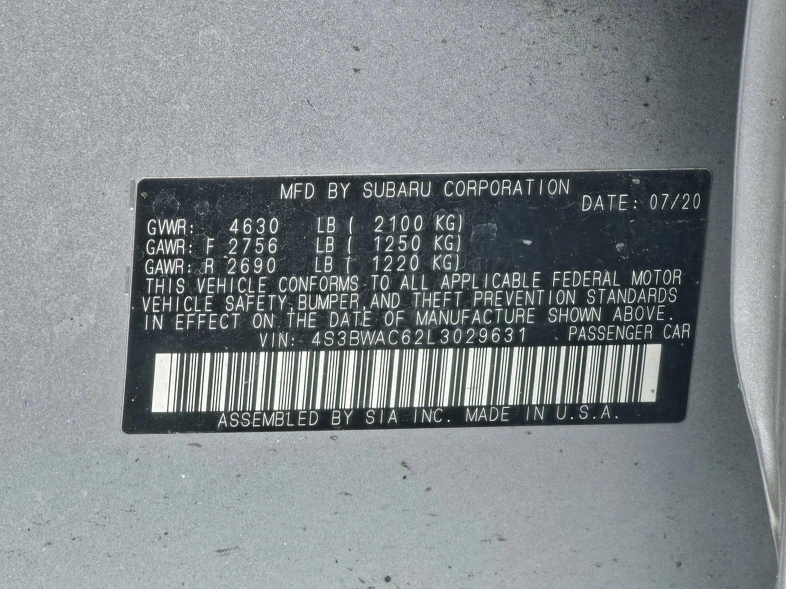 2020 Subaru Legacy Premium