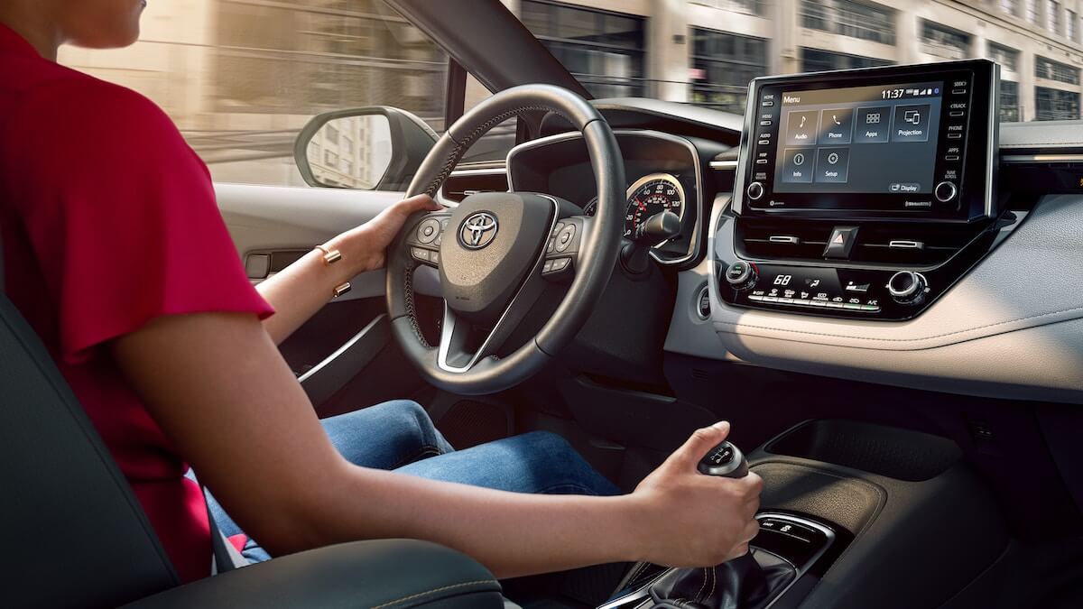 2021 Toyota Corolla interior with manual transmission