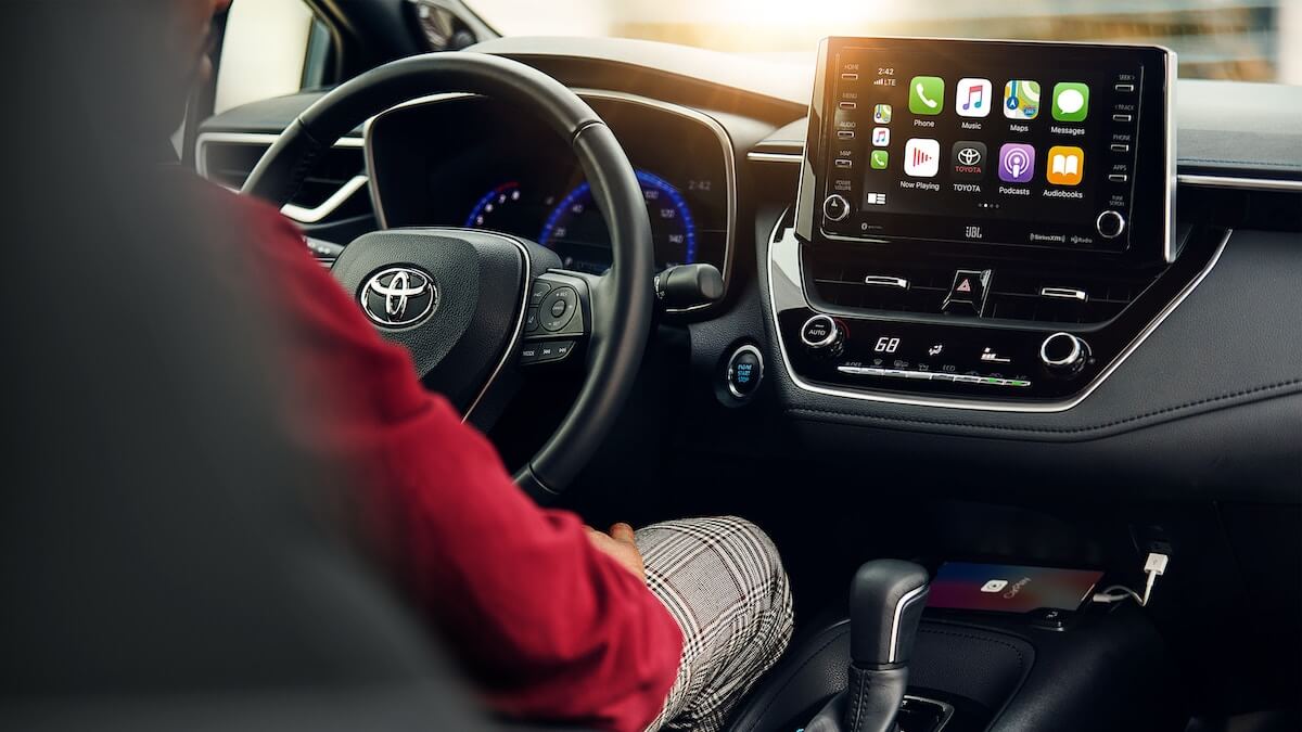 2021 Toyota Corolla interior with Apple CarPlay