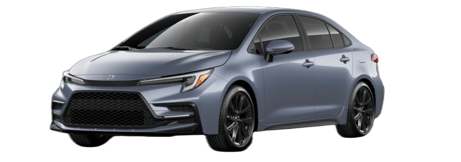  A blue-silver Toyota Corolla